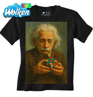 Dětské tričko Albert Einstein a Rubikova kostka.jpg