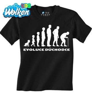 [cz] [produkt] [dětské tričko] [černá] [hlavní] Evoluce Důchodce.jpg
