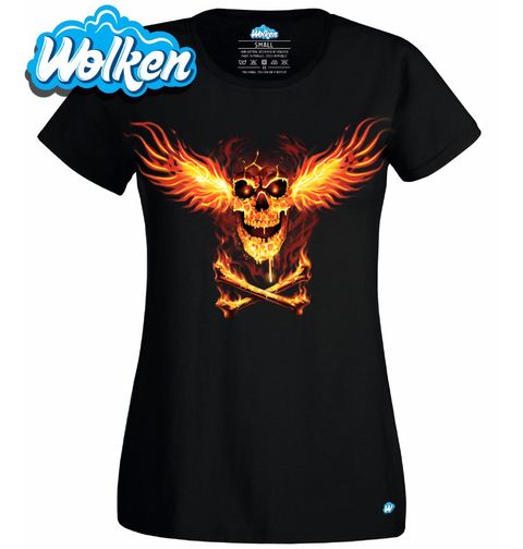 Obrázek produktu Dámské tričko Hořící Pirátská Lebka