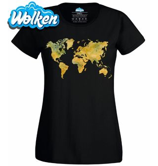 [cz] [produkt] [dámské tričko] [černá] [hlavní] Mapa Světa v Akvarelu.jpg