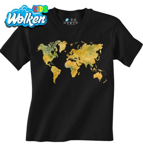 Obrázek produktu Dětské tričko Mapa Světa v Akvarelu