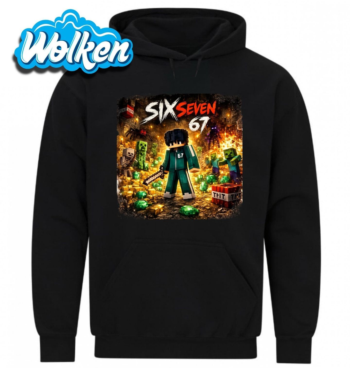 [cz] [produkt] [mikina] [černá] [hlavní] Minecraft Squid Game Skin Šest Sedm Six Seven 67.jpg