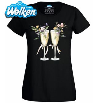 [cz] [produkt] [dámské tričko] [černá] [hlavní] Romantické Sklenky s Květinami.jpg