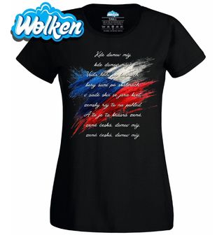 [cz] [produkt] [dámské tričko] [černá] [hlavní] Česká Hymna Kde Domov Můj.jpg