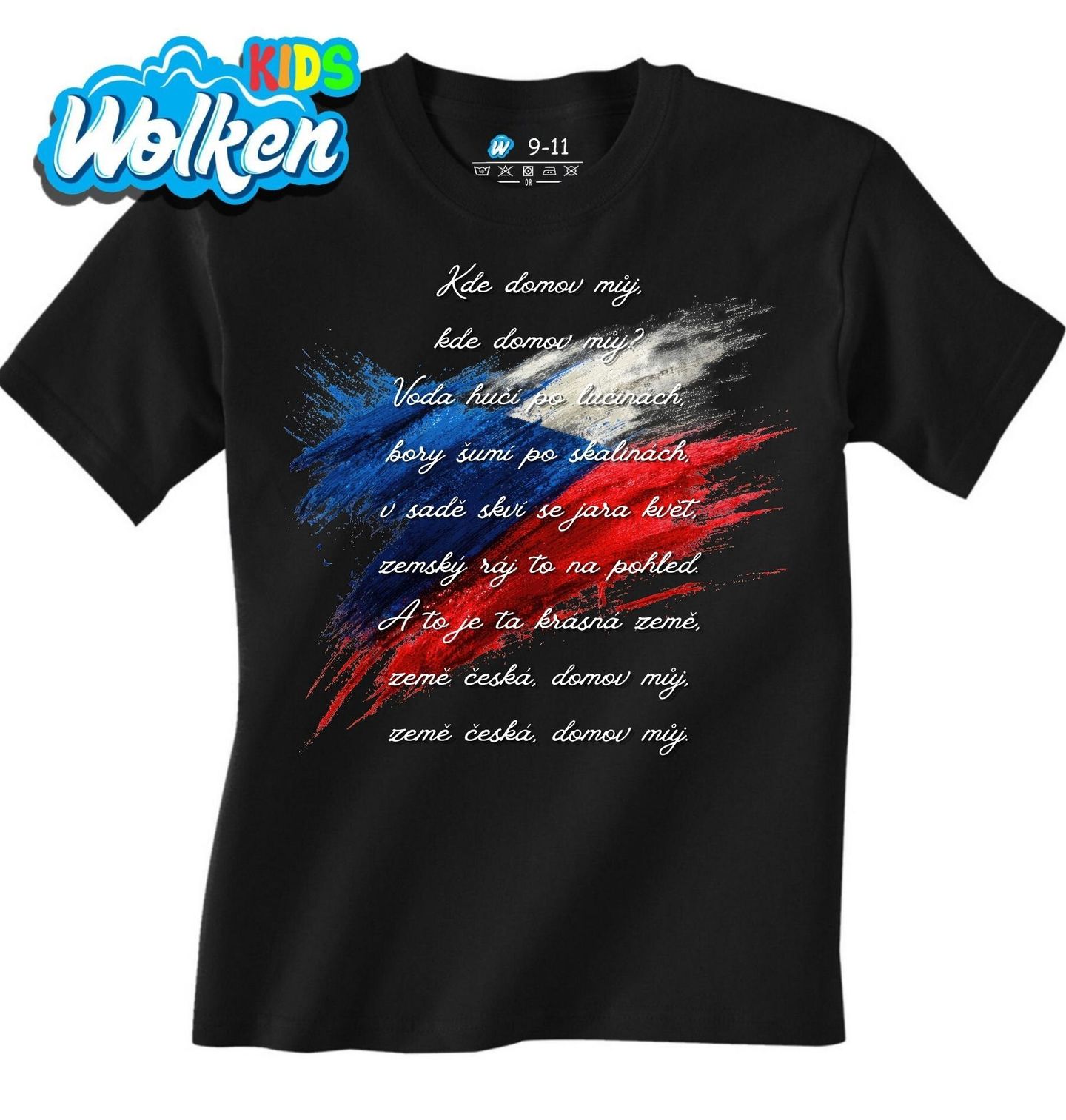 [cz] [produkt] [dětské tričko] [černá] [hlavní] Česká Hymna Kde Domov Můj.jpg