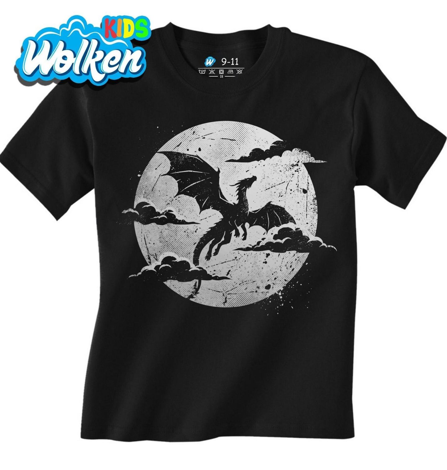 [cz] [produkt] [dětské tričko] [černá] [hlavní] Létající Drak v Záři Úplňku.jpg