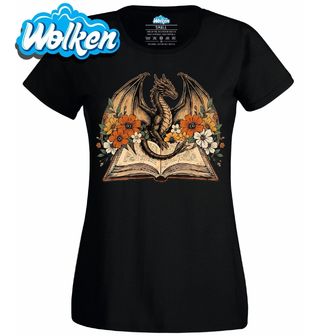 [cz] [produkt] [dámské tričko] [černá] [hlavní] Drak jako Strážce Fantasy Příběhů.jpg