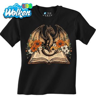 [cz] [produkt] [dětské tričko] [černá] [hlavní] Drak jako Strážce Fantasy Příběhů.jpg