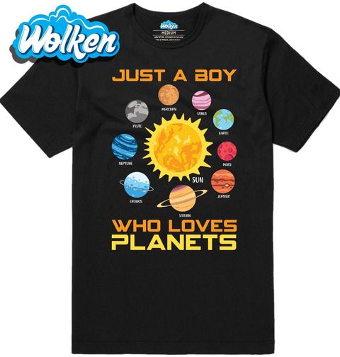 Obrázek produktu Pánské tričko Prostě Kluk, který Miluje Planety Just a Boy Who Loves Planets