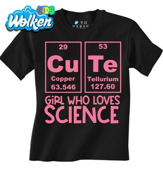 [cz] [produkt] [dětské tričko] [černá] [hlavní] Roztomilá Holka, Která Miluje Vědu Cute Girl Who Loves Science.jpg