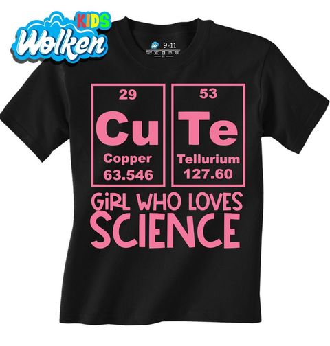 Obrázek produktu Dětské tričko Roztomilá Holka, která Miluje Vědu Cute Girl Who Loves Science