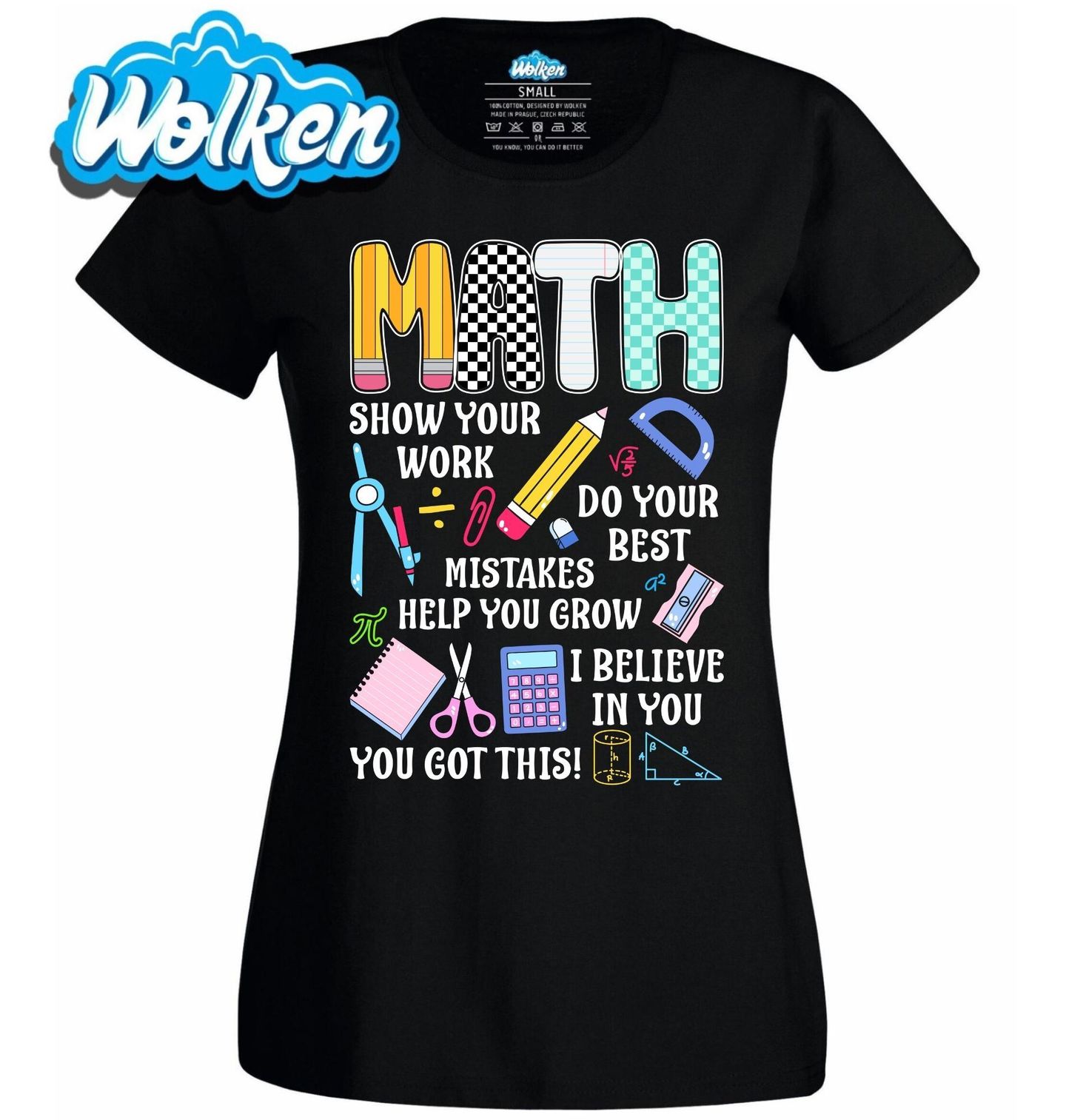 [cz] [produkt] [dámské tričko] [černá] [hlavní] Matematika Proces Učení Math.jpg