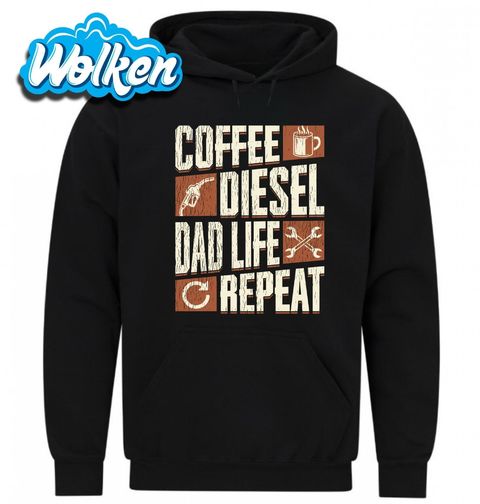 Obrázek produktu Pánská mikina Kafe Diesel Život táty Opakuj Coffee Diesel Dad Life Repeat