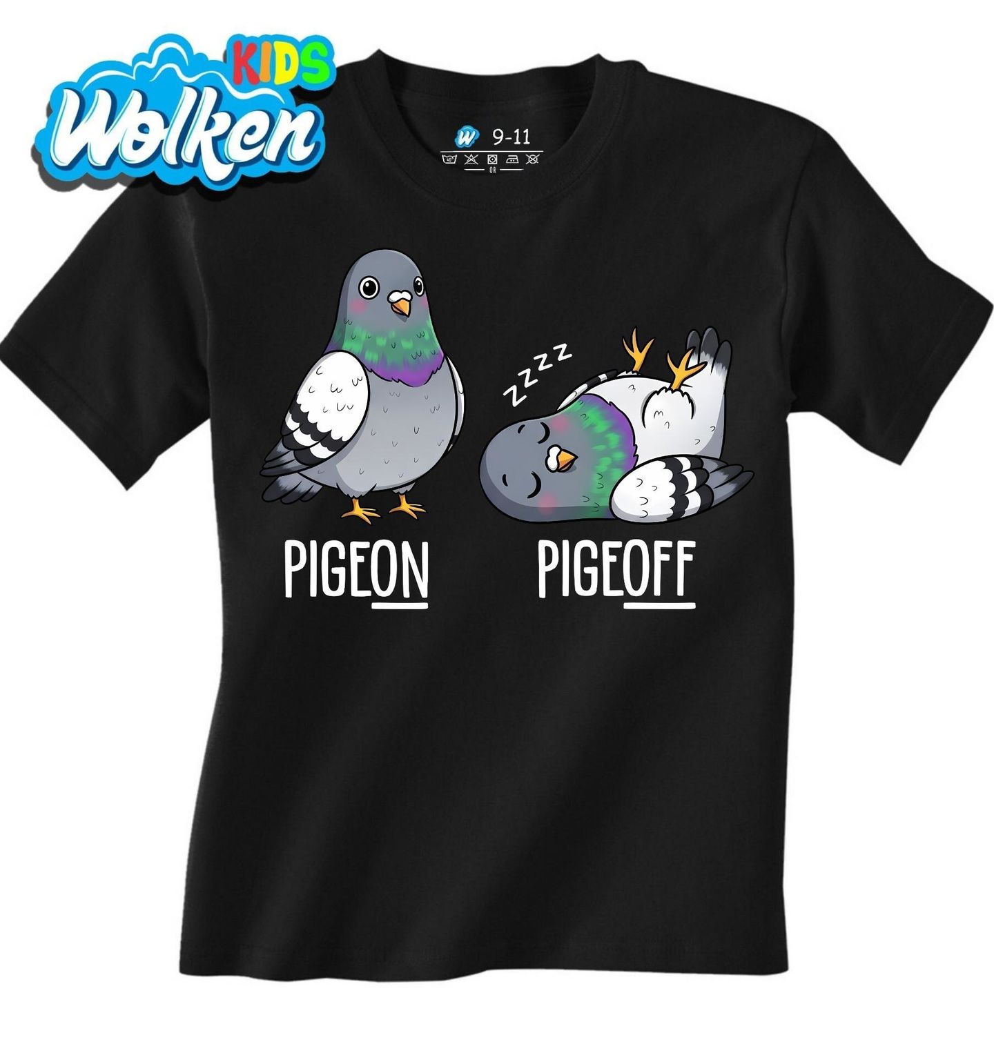 [cz] [produkt] [dětské tričko] [černá] [hlavní] Holubí Režim ON_OFF Vypnuto Zapnuto Pigeon Pigeoff.jpg