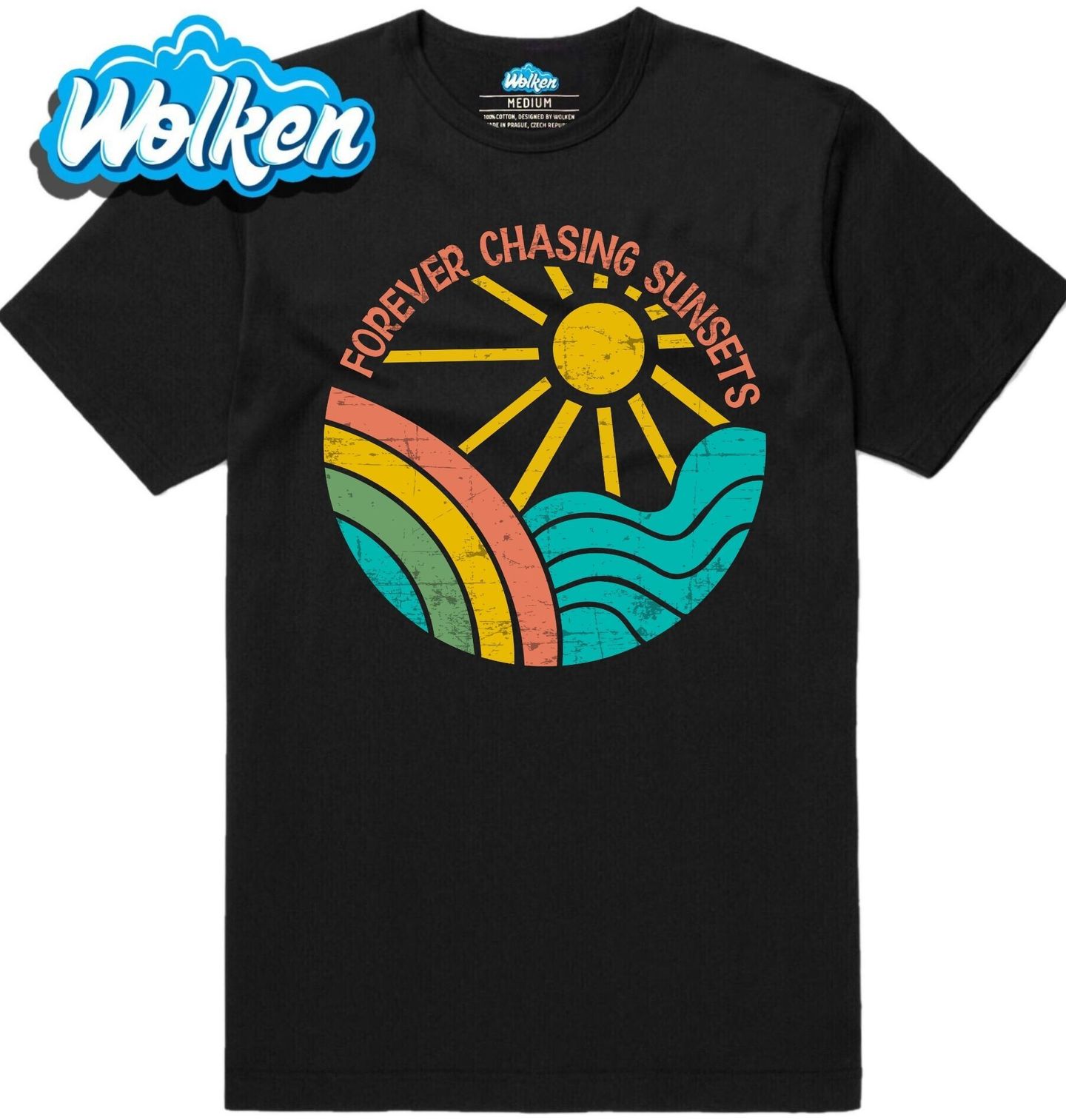 [cz] [produkt] [pánské tričko] [černá] [hlavní] Navždy za Západy Slunce Forever Chasing Sunsets.jpg