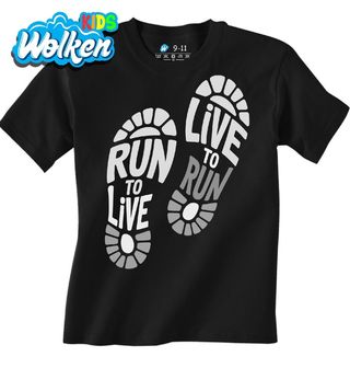 [cz] [produkt] [dětské tričko] [černá] [hlavní] Běž abys Žil, Žij pro Běh Run to Live Live to Run.jpg