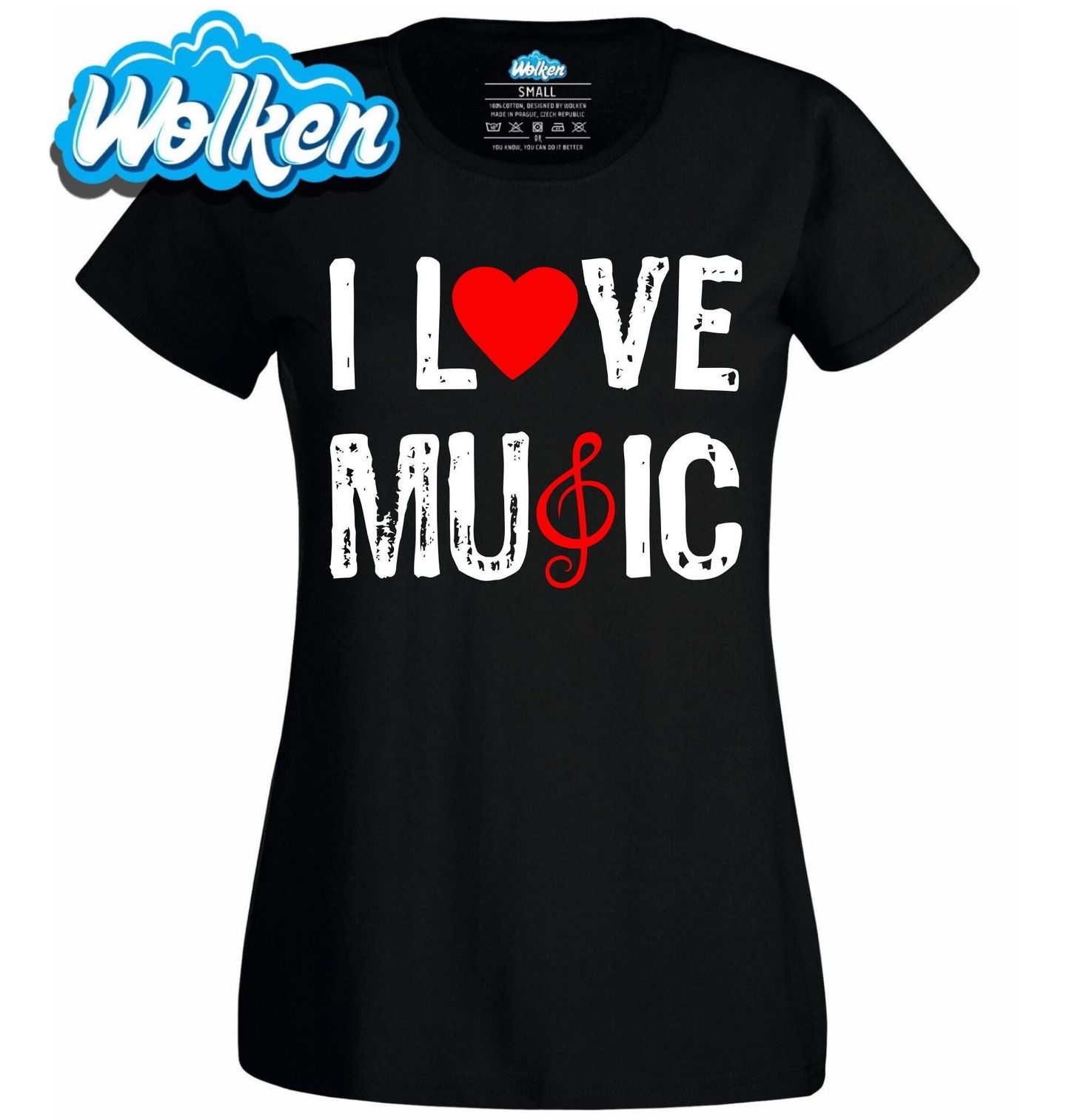 [cz] [produkt] [dámské tričko] [černá] [hlavní] Miluju Hudbu I love Music.jpg
