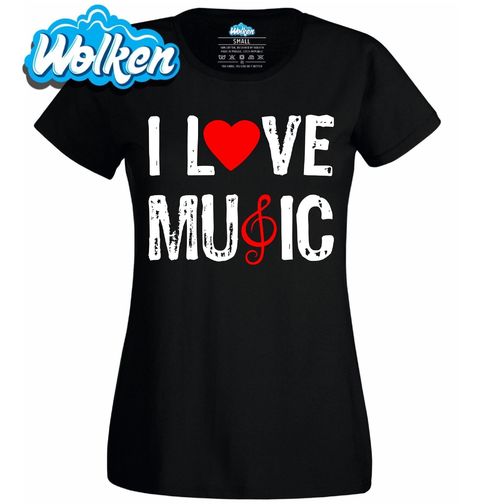 Obrázek produktu Dámské tričko Miluju Hudbu I love Music