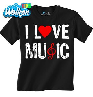 [cz] [produkt] [dětské tričko] [černá] [hlavní] Miluju Hudbu I love Music.jpg
