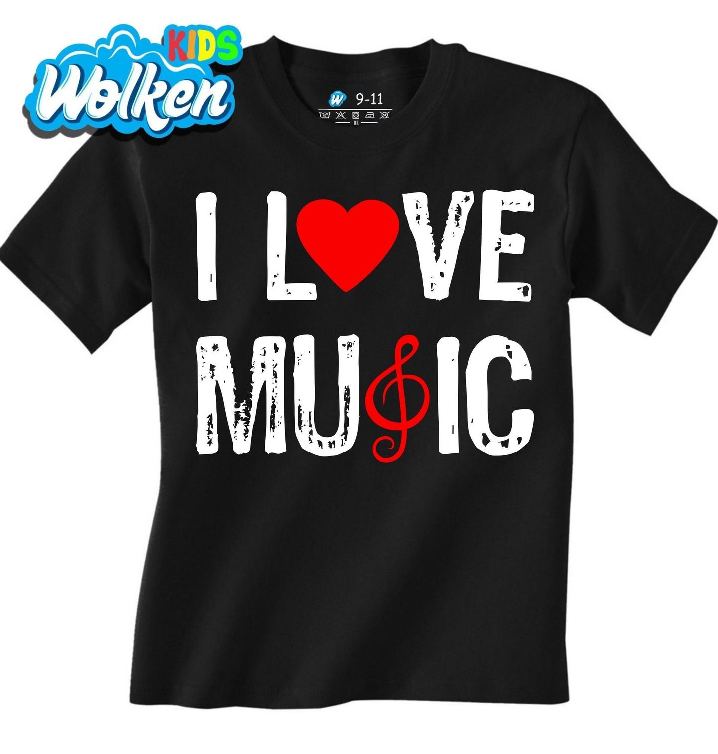 [cz] [produkt] [dětské tričko] [černá] [hlavní] Miluju Hudbu I love Music.jpg
