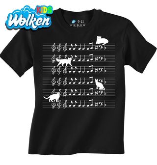 [cz] [produkt] [dětské tričko] [černá] [hlavní] Melodie Kočičích Kroků.jpg