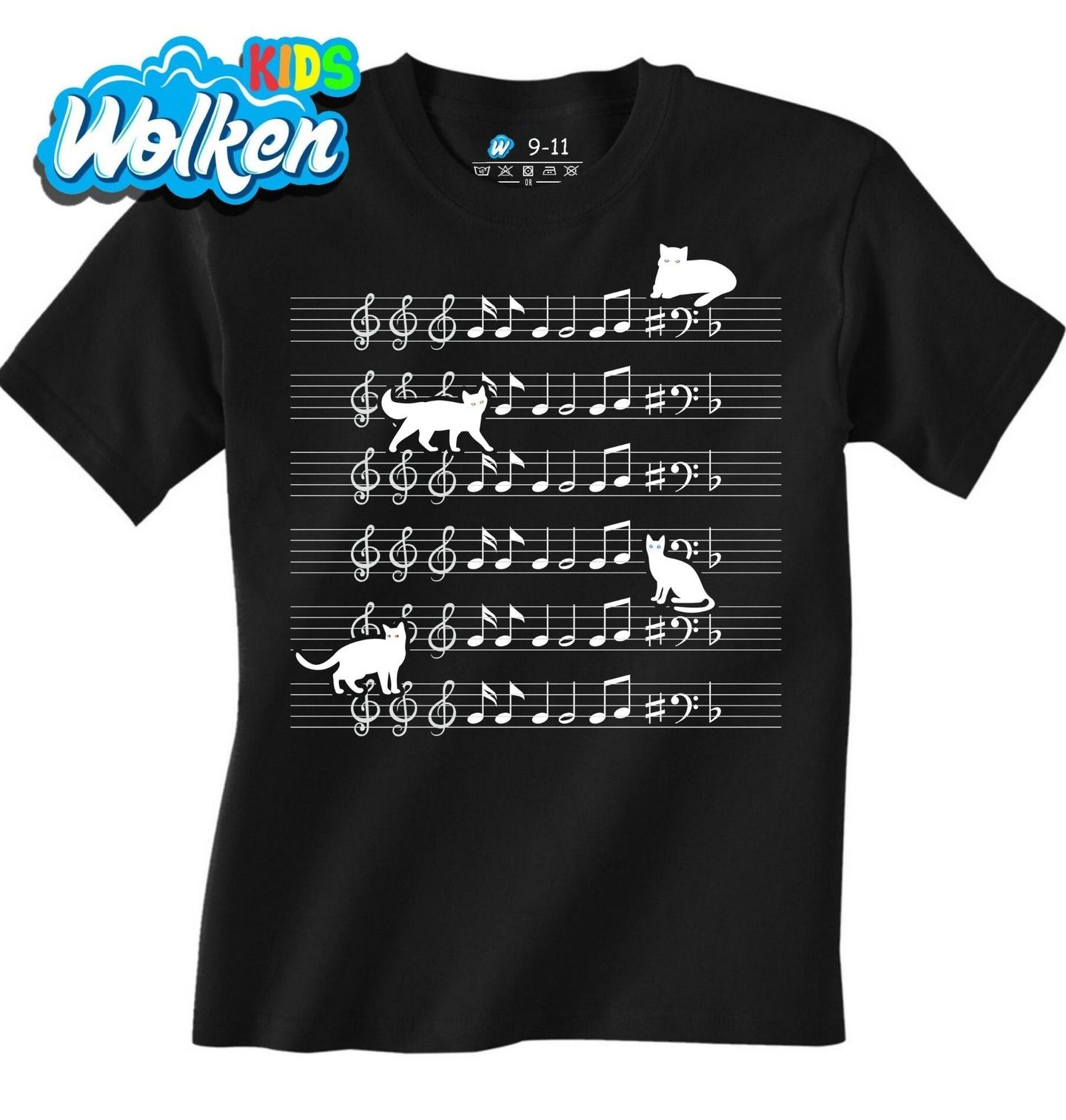 [cz] [produkt] [dětské tričko] [černá] [hlavní] Melodie Kočičích Kroků.jpg