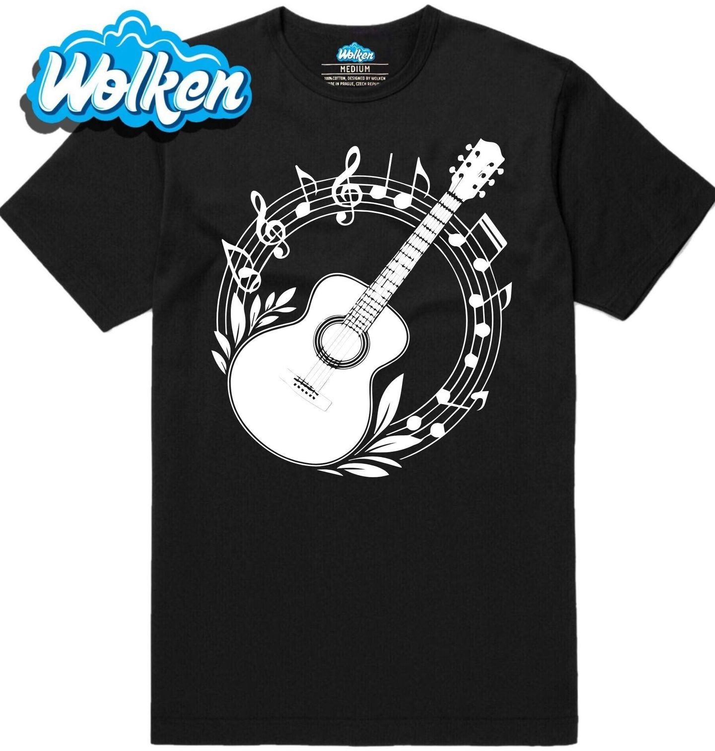 [cz] [produkt] [pánské tričko] [černá] [hlavní] Kytara a Nekonečná Melodie.jpg