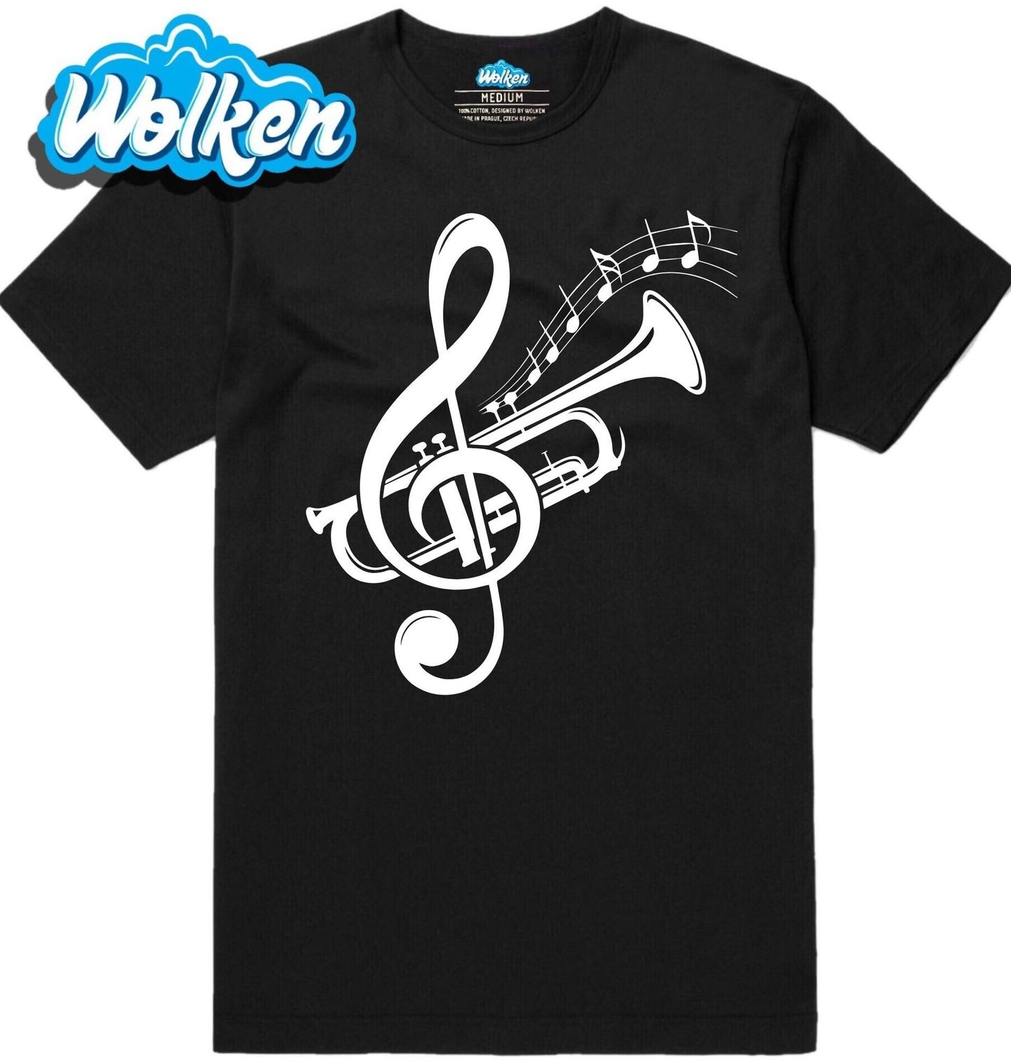 [cz] [produkt] [pánské tričko] [černá] [hlavní] Trumpeta a Melodie.jpg