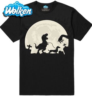 [cz] [produkt] [pánské tričko] [černá] [hlavní] Zombie T-Rex a Jezevčík.jpg