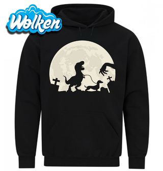 [cz] [produkt] [mikina] [černá] [hlavní] Zombie T-Rex a Jezevčík.jpg
