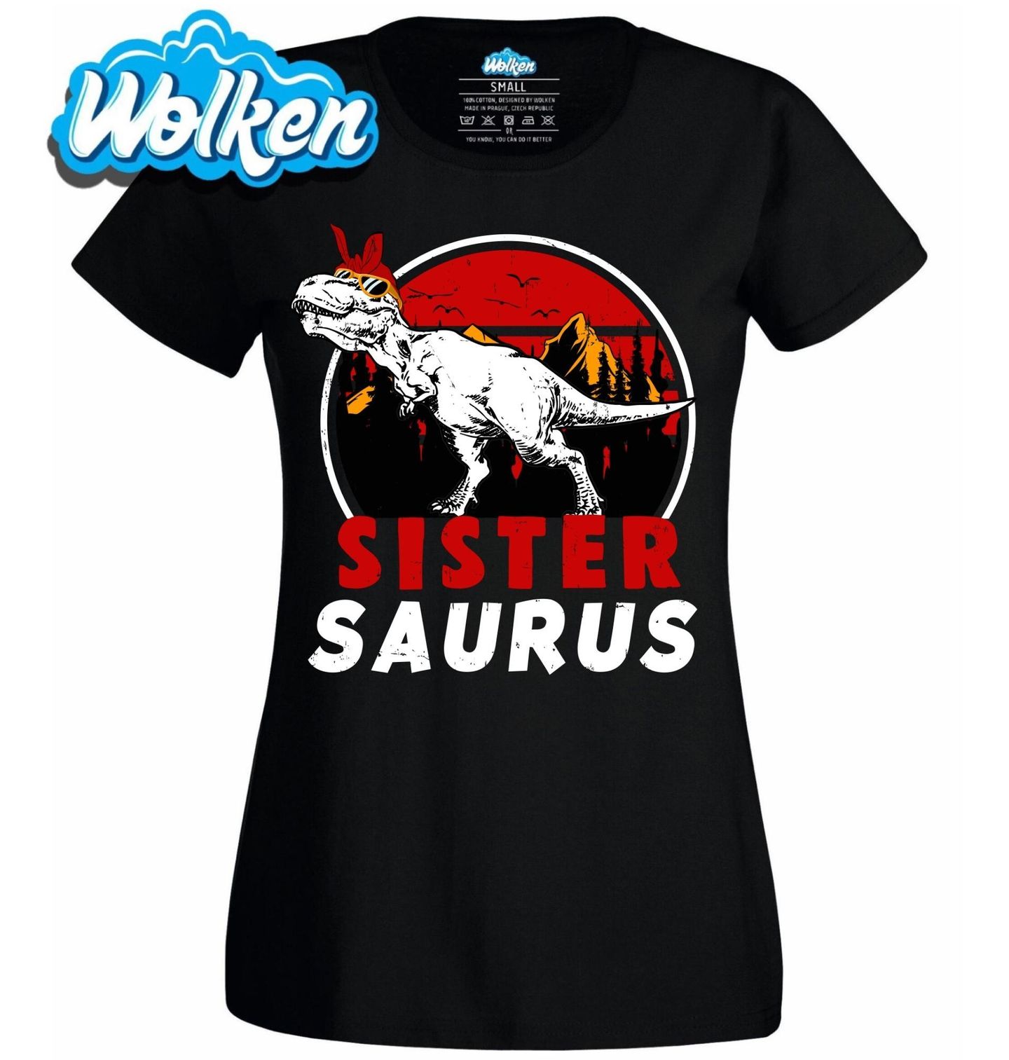 [cz] [produkt] [dámské tričko] [černá] [hlavní] Sestra Saurus SisterSaurus.jpg