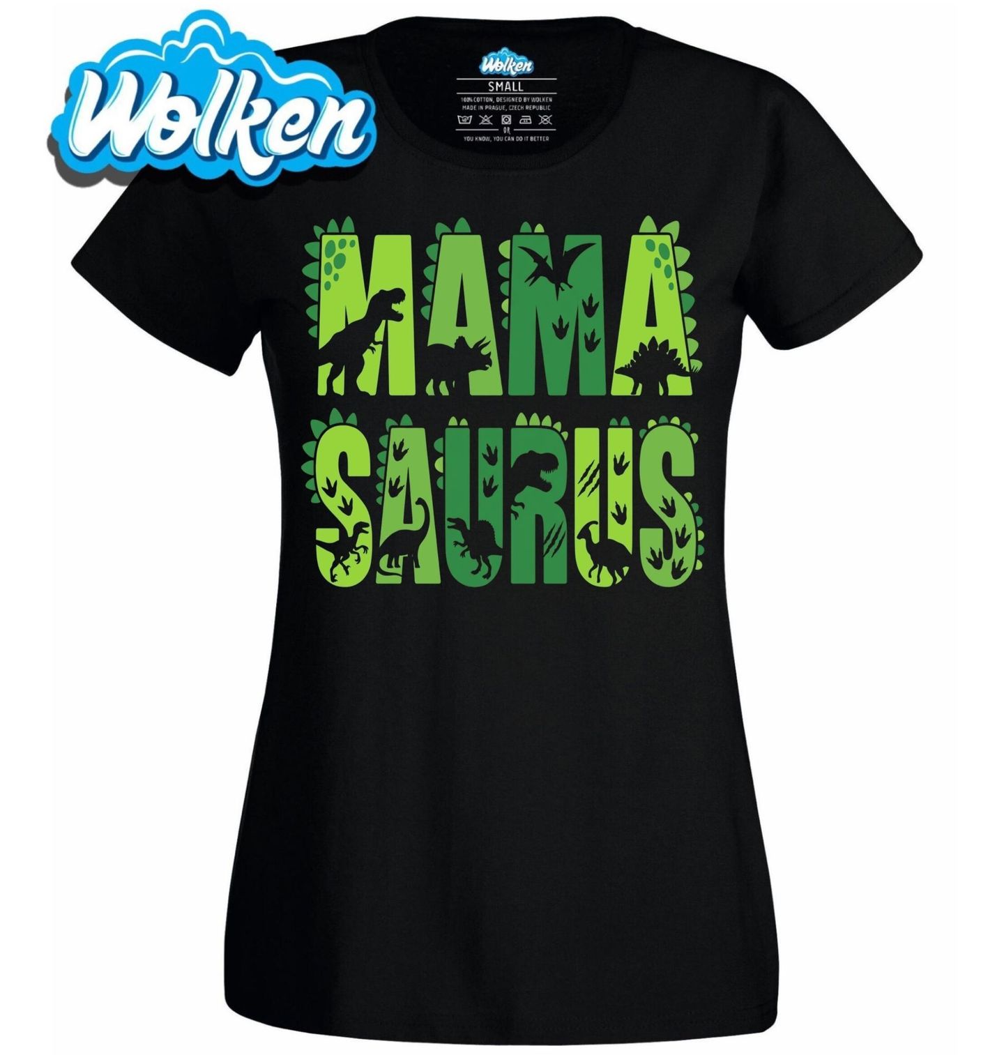 [cz] [produkt] [dámské tričko] [černá] [hlavní] Pravěká Máma Mama Saurus.jpg