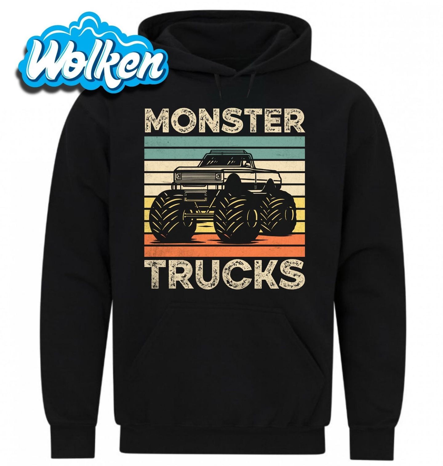 [cz] [produkt] [mikina] [černá] [hlavní] Retro Monster Nákladní Automobily Monster Trucks.jpg
