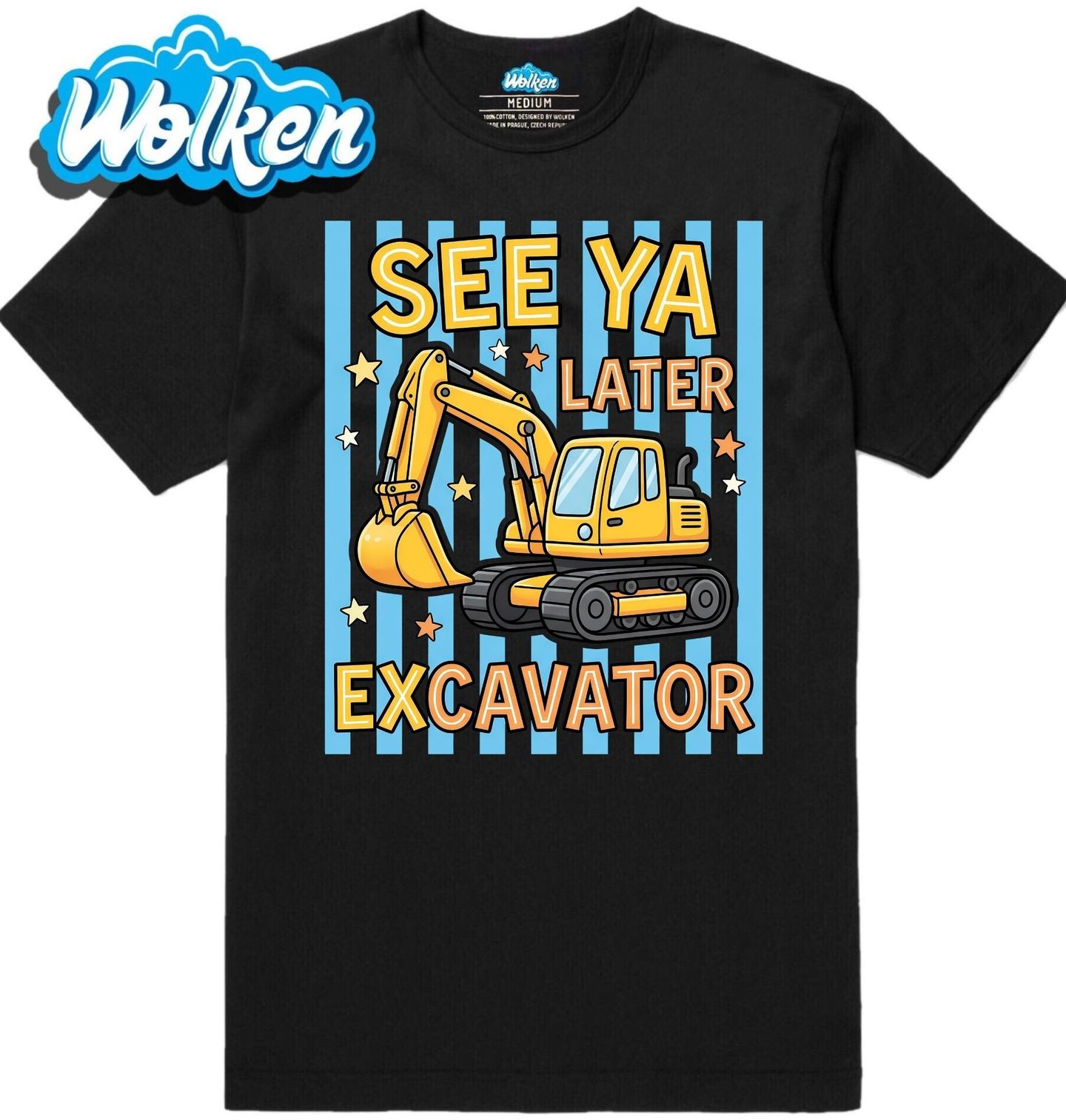 [cz] [produkt] [pánské tričko] [černá] [hlavní] Tak Zatím Bagříku See Ya Later Excavator.jpg