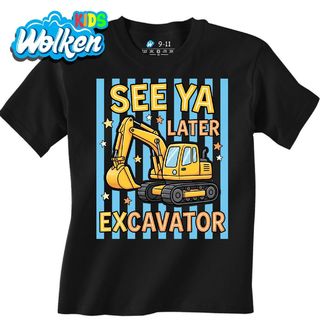[cz] [produkt] [dětské tričko] [černá] [hlavní] Tak Zatím Bagříku See Ya Later Excavator.jpg
