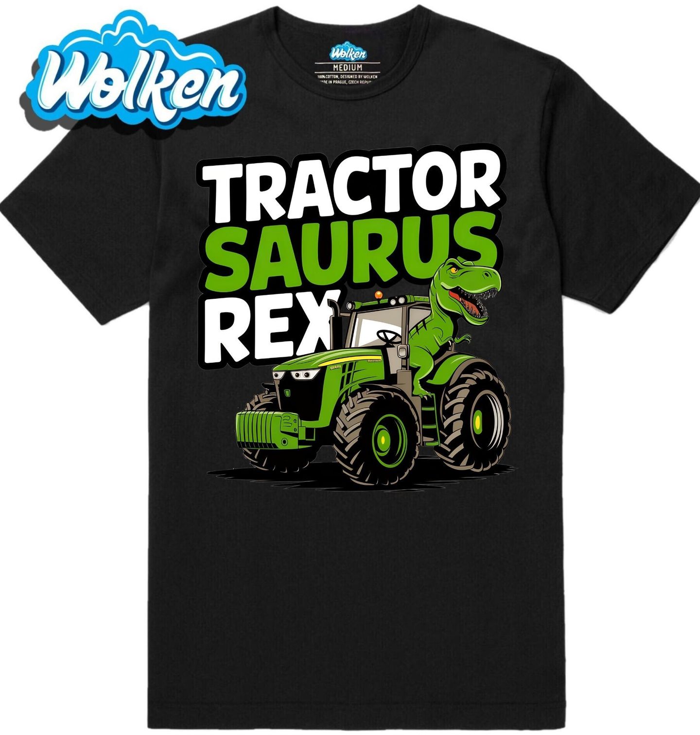[cz] [produkt] [pánské tričko] [černá] [hlavní] Tyrannosaurus Rex Na Farmě.jpg