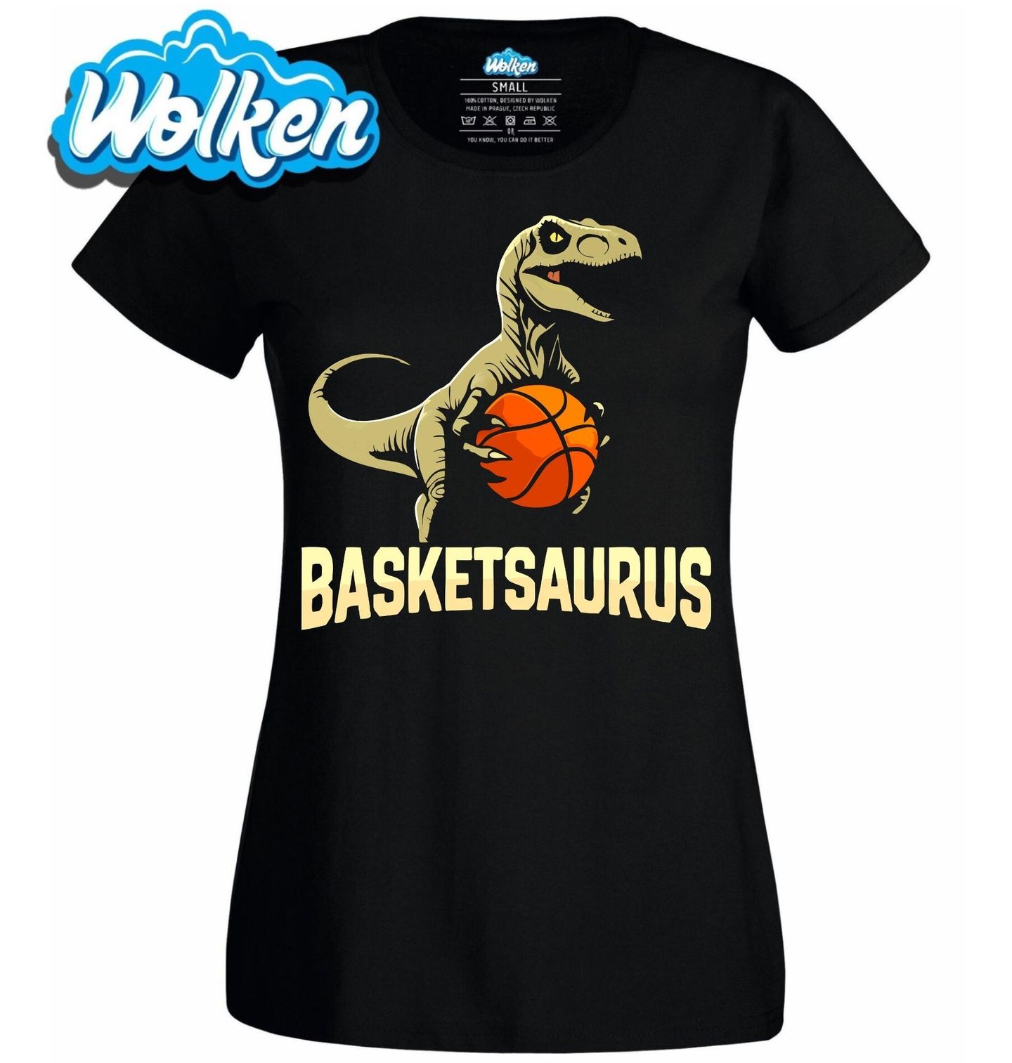 [cz] [produkt] [dámské tričko] [černá] [hlavní] Basketsaurus.jpg