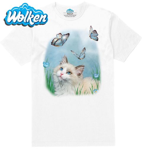 Obrázek produktu Pánské tričko  Kočka a motýli