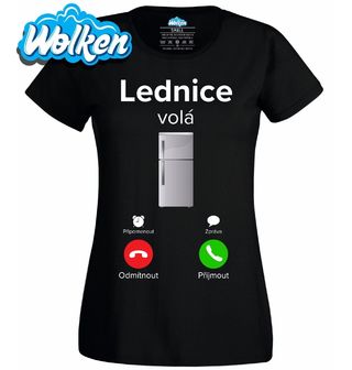 [cz] [produkt] [dámské tričko] [černá] [hlavní] Lednice volá Phone Call.jpg