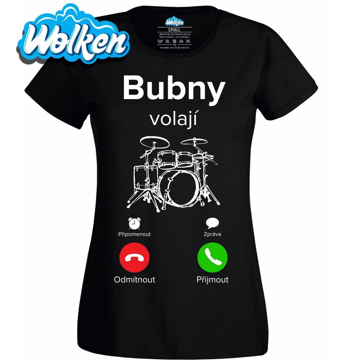 [cz] [produkt] [dámské tričko] [černá] [hlavní] Bicí volají Phone Call.jpg