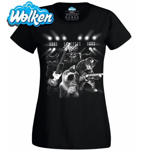 Obrázek produktu Dámské tričko Kočičí metalová skupina