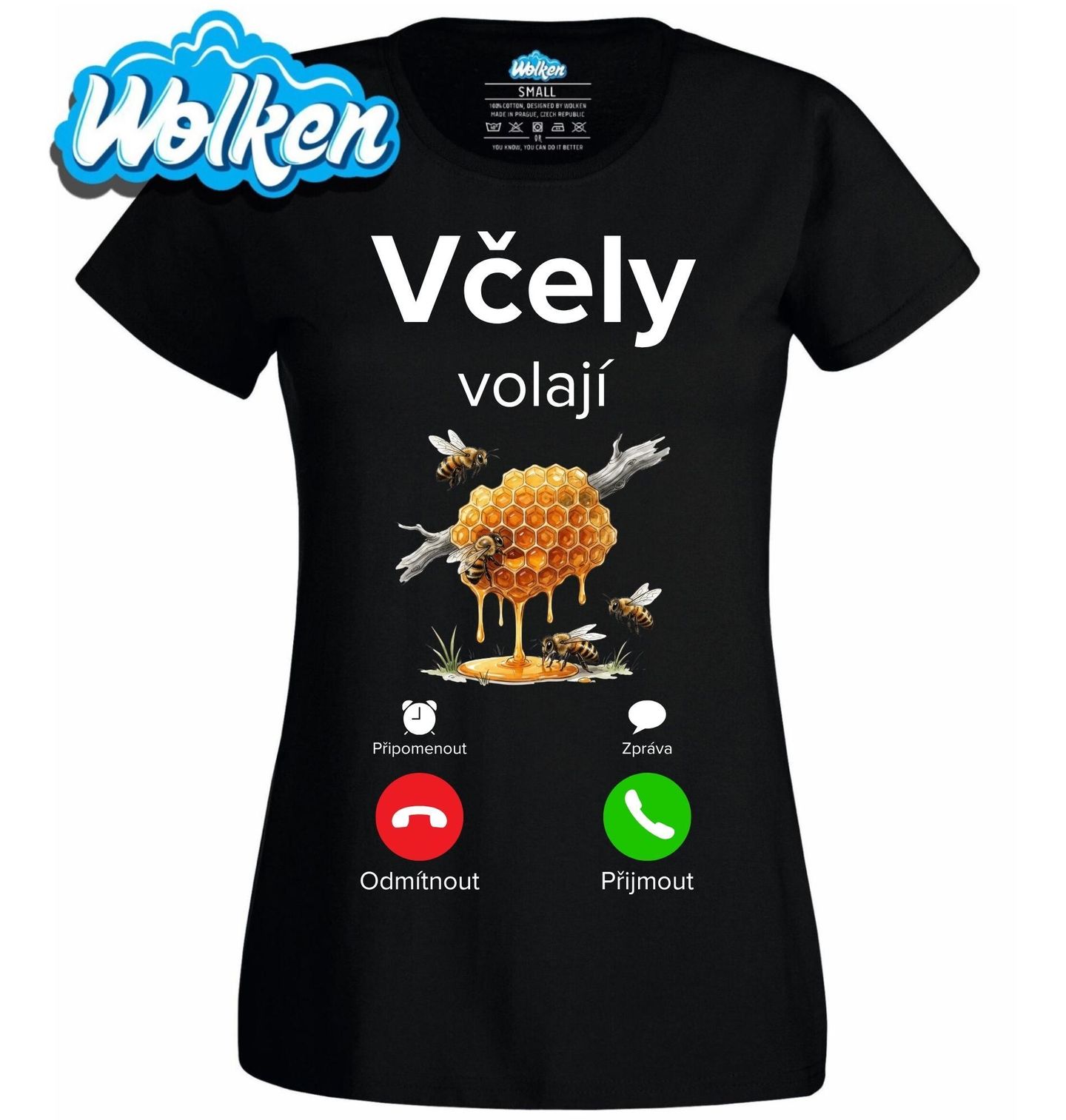 [cz] [produkt] [dámské tričko] [černá] [hlavní] Pilné Včely volají Phone Call.jpg