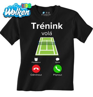 [cz] [produkt] [dětské tričko] [černá] [hlavní] Trénink na Tenisovém Kurtu volá Phone Call.jpg
