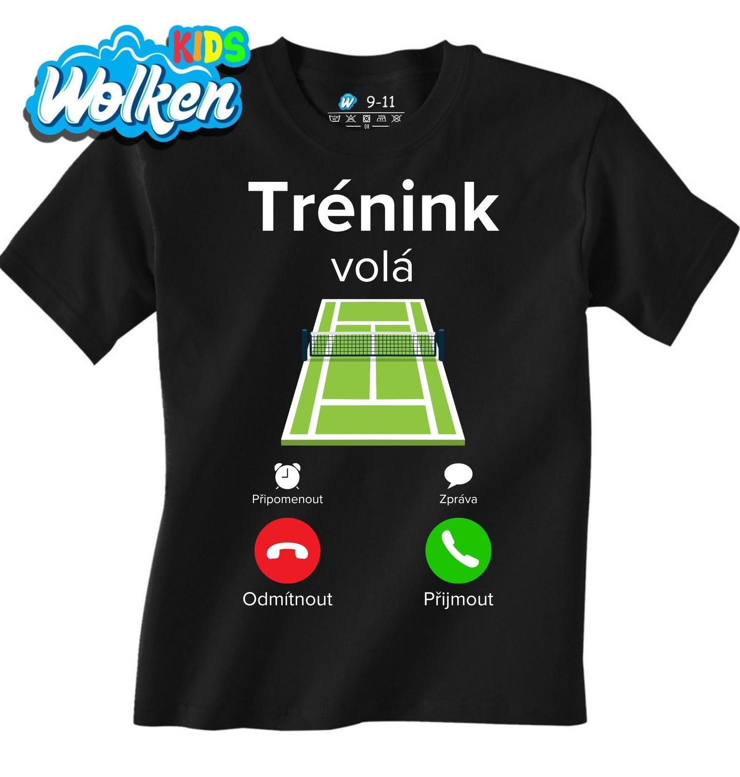 [cz] [produkt] [dětské tričko] [černá] [hlavní] Trénink na Tenisovém Kurtu volá Phone Call.jpg
