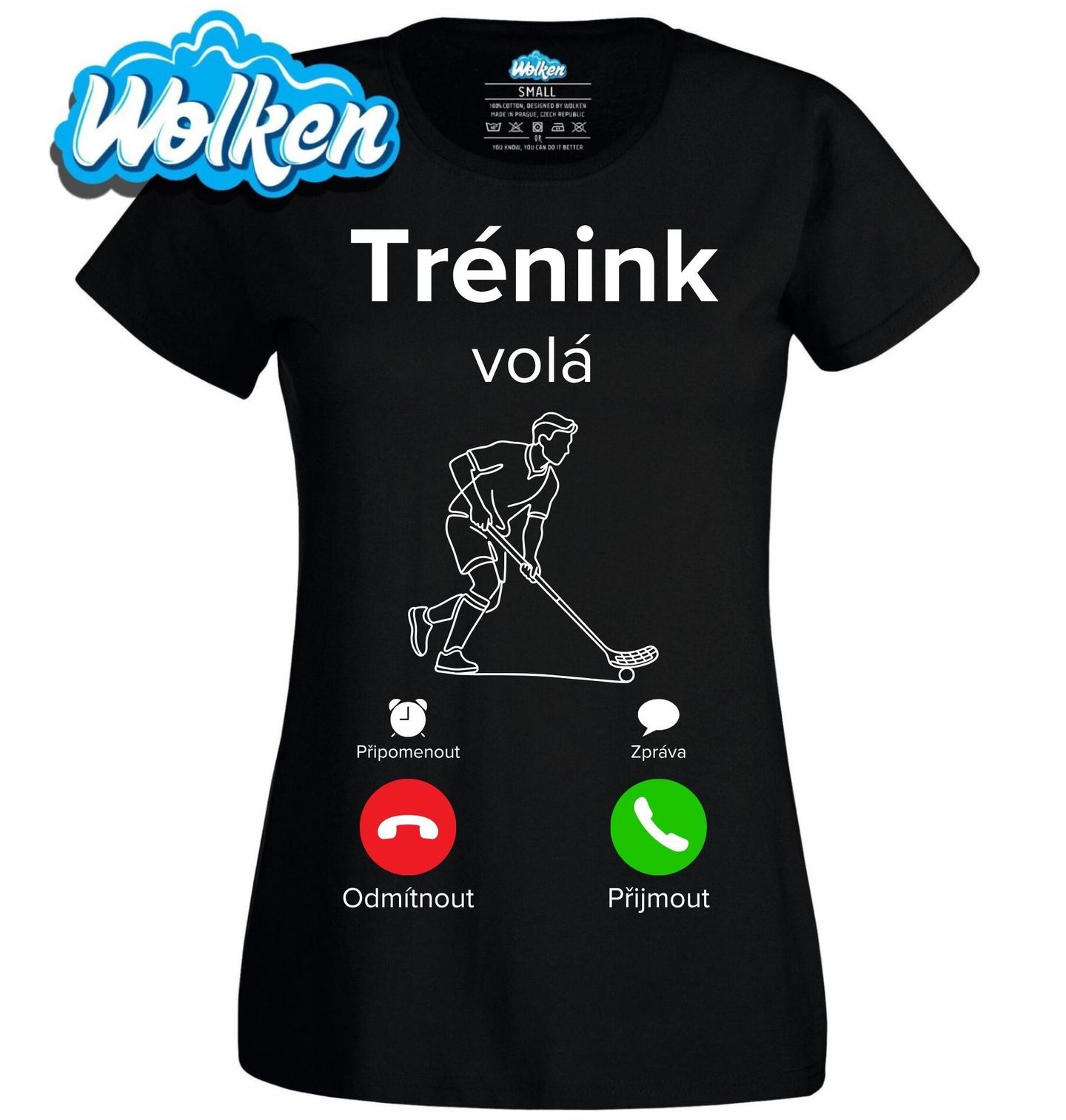 [cz] [produkt] [dámské tričko] [černá] [hlavní] Florbalový Trénink volá Phone Call.jpg