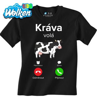 [cz] [produkt] [dětské tričko] [černá] [hlavní] Kráva volá Phone Call.jpg