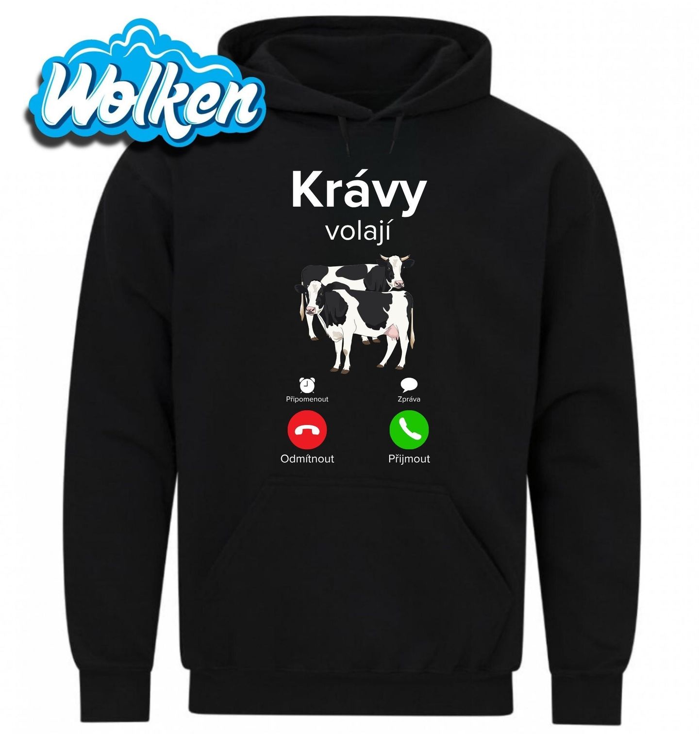 [cz] [produkt] [mikina] [černá] [hlavní] Krávy volají Phone Call.jpg