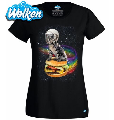 Obrázek produktu Dámské tričko Vesmírná kočka na burgru