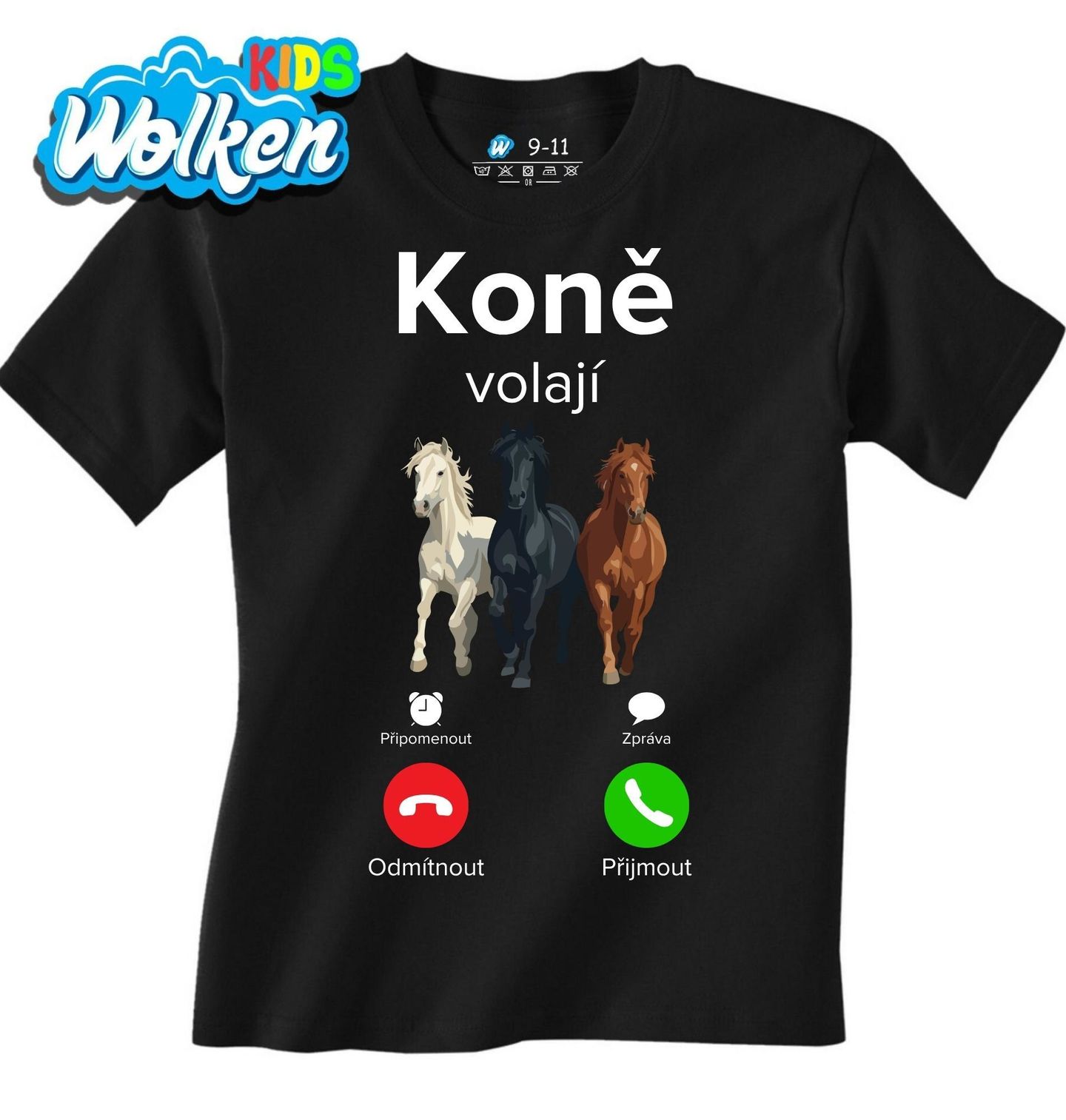 [cz] [produkt] [dětské tričko] [černá] [hlavní] Koně volají Phone Call.jpg