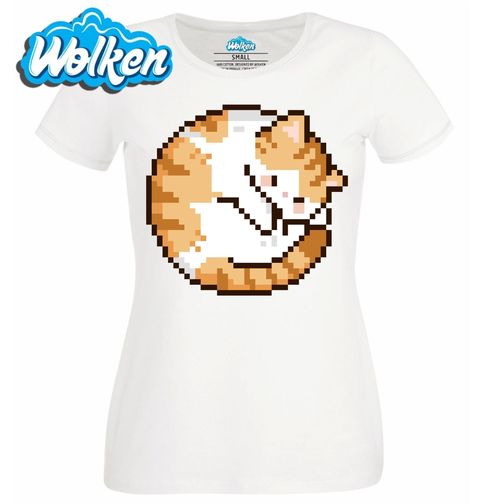 Obrázek produktu Dámské tričko Spící Pixelová Kočka